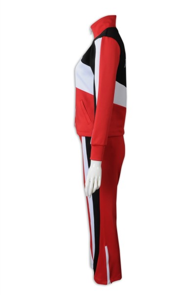 CH204 Customized Women's Warm-up Cheerleading Dress Design Splicing Set Cheerleading Dress Cheerleading Dress Uniforms Company 100% Polyester  cheer uniform leggings side view